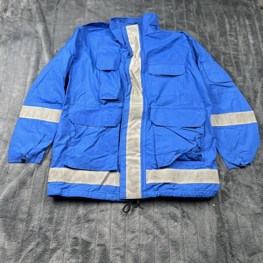Spiewak Mens 42 Blue Rain Jacket Reflective Insulated Waterproof EMS Coat USA